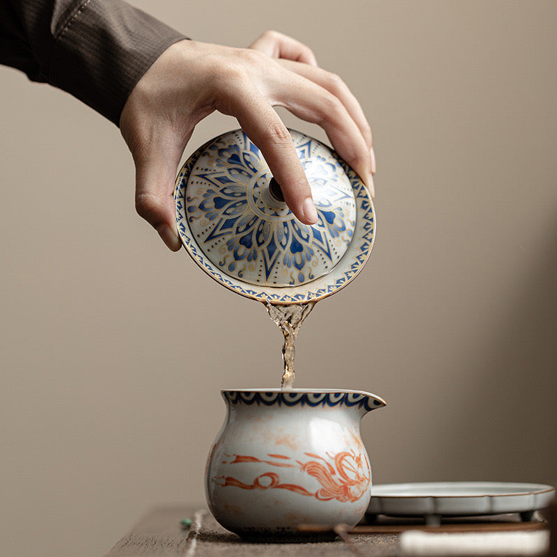 Dunhuang Flying Fairy Hat Shaped Three Part Tea Bowl - ZenBrew Tea Store