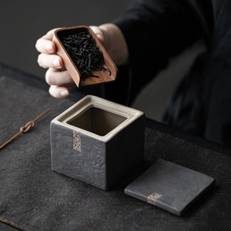 Japanese Style Wabi-sabi Style Stoneware Tea Box - ZenBrew Tea Store