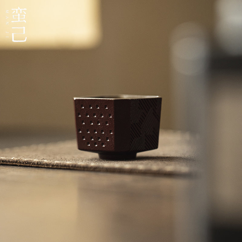 Fangsheng Pattern Square Tea Cup - ZenBrew Tea Store
