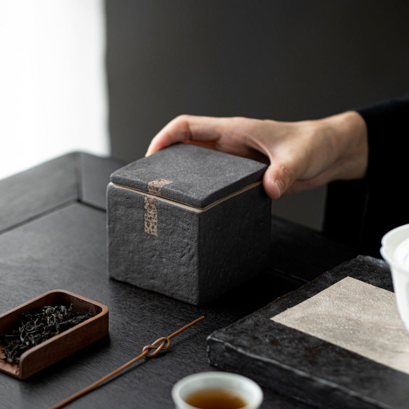 Japanese Style Wabi-sabi Style Stoneware Tea Box - ZenBrew Tea Store