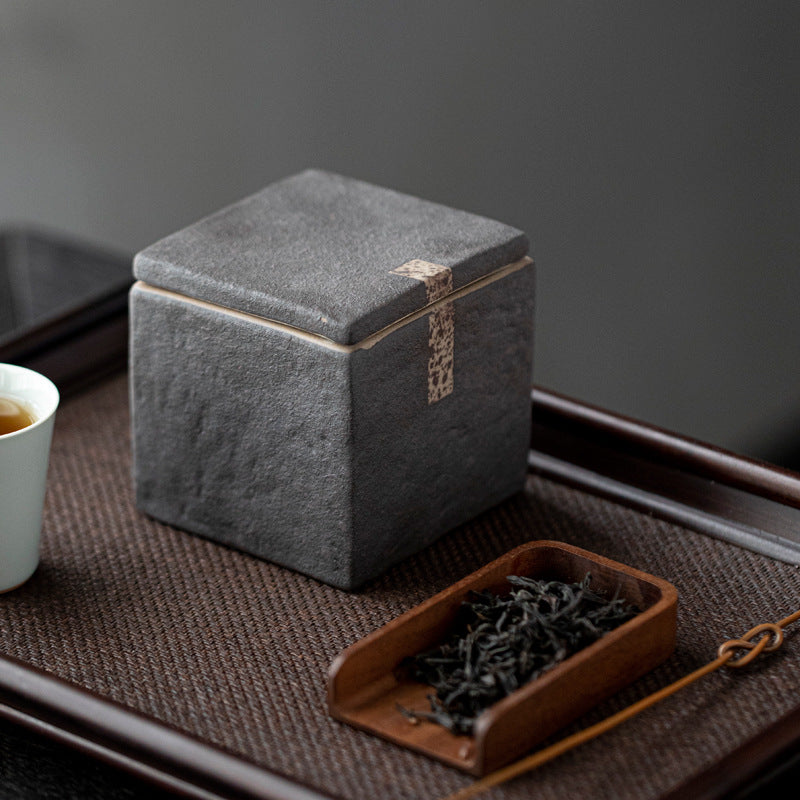 Japanese Style Wabi-sabi Style Stoneware Tea Box - ZenBrew Tea Store
