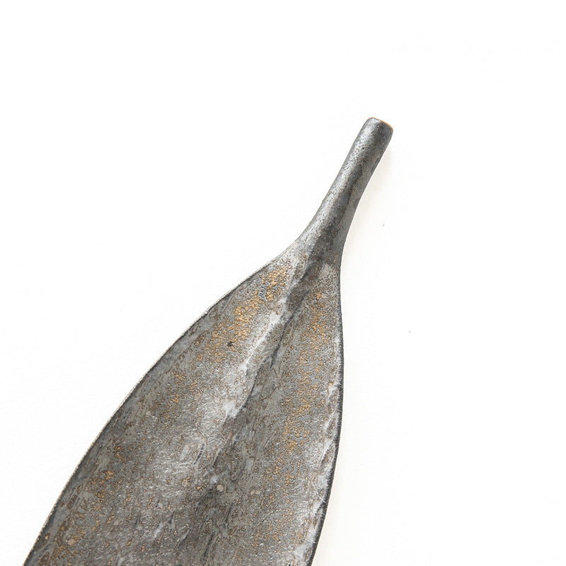 Japanese Style Gilded Leaf Shape Stoneware Tea Scoop - ZenBrew Tea Store