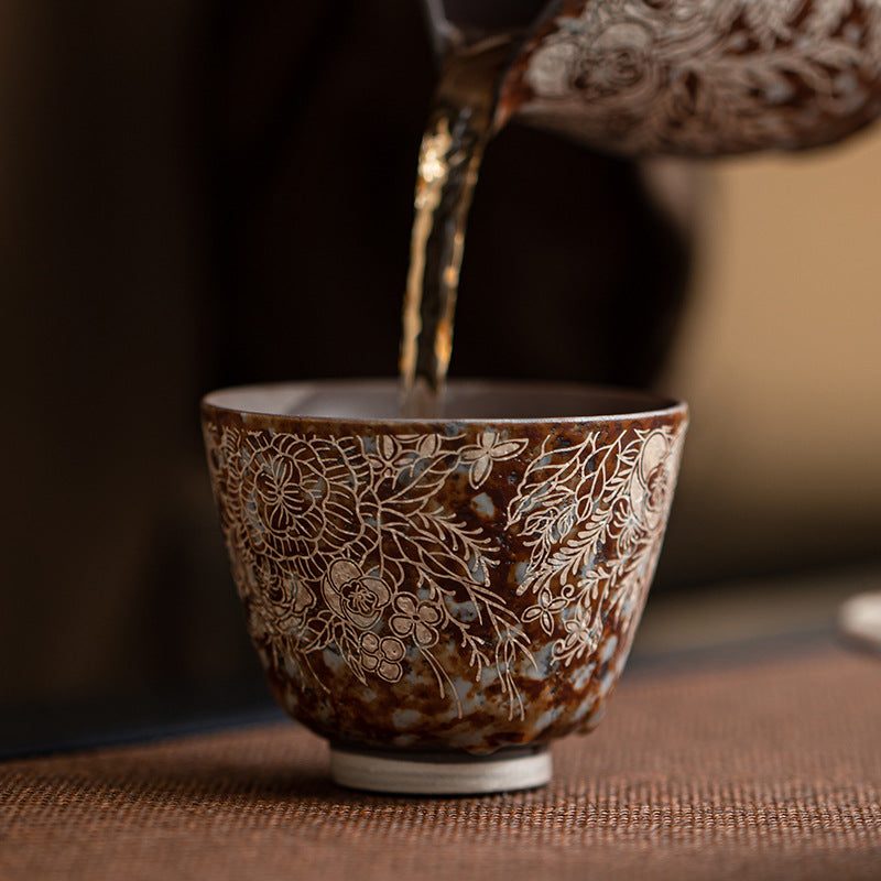 Blossoms Silver Gilding Ceramic Cup