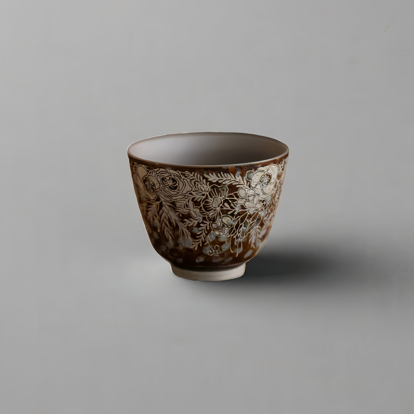 Blossoms Silver Gilding Ceramic Cup