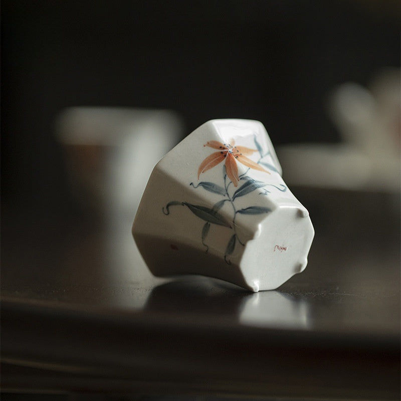 Floral Octagon Cup - ZenBrew Tea Studio