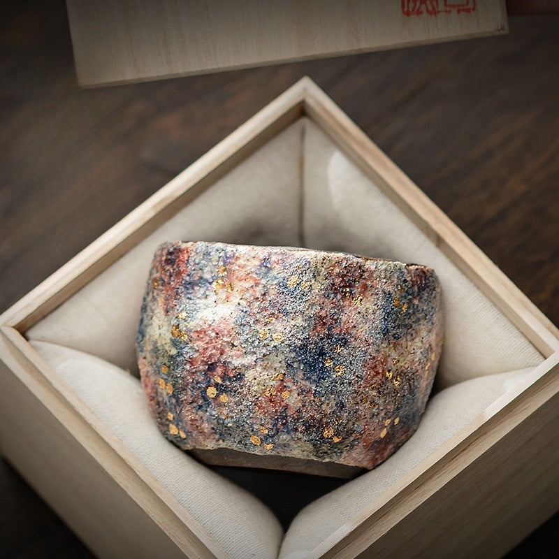 Longyao Gold Flecked Stone Cup - ZenBrew Tea Studio