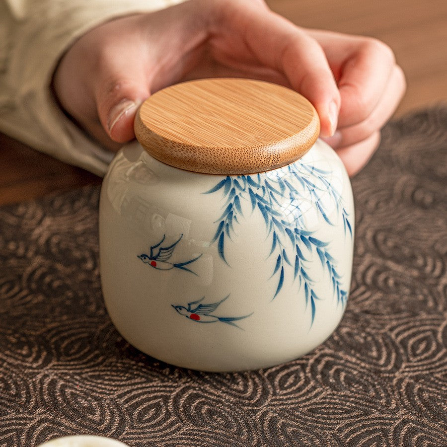 Swallows & Willows Tea Jar