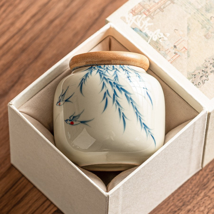 Swallows & Willows Tea Jar