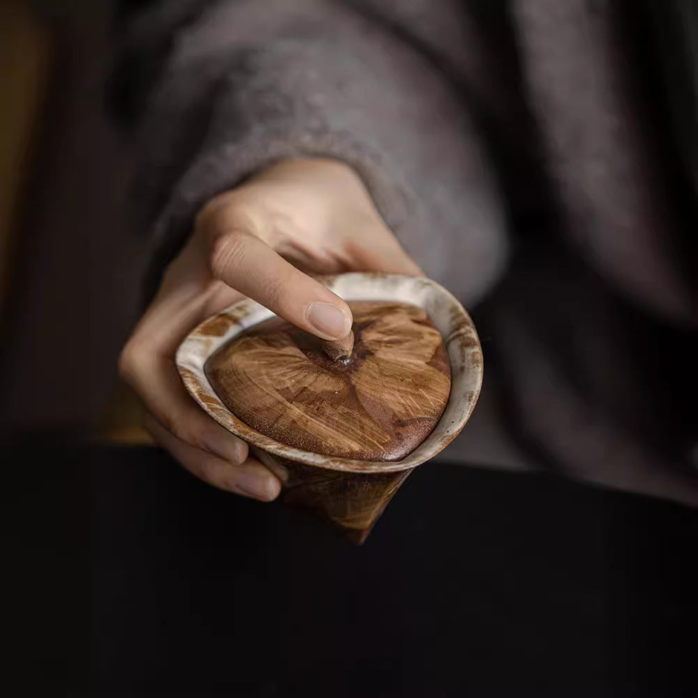 Wabi-sabi Style Triangle Shaped Gongfu Tea Bowl - ZenBrew Tea Store