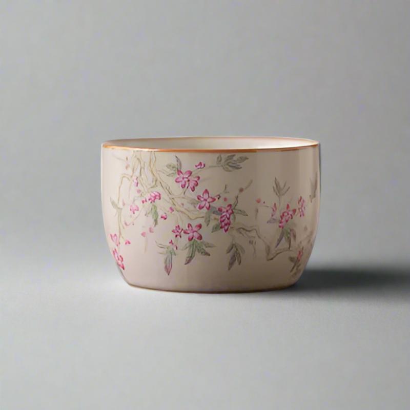 Beige Ru Kiln  Pink Peach Spring Straight Edge Cup - ZenBrew Tea Store