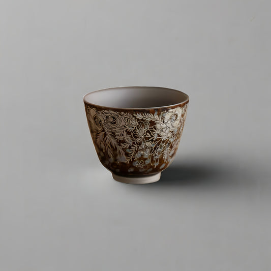 Blossoms Silver Gilding Ceramic Cup