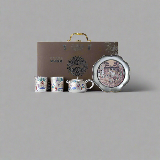 Chinese Silver-gilt Thangka Style Tea Set - ZenBrew Tea Store